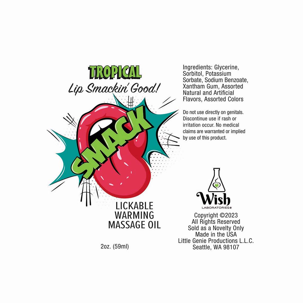 Smack Warming Massage Oil-Tropical 2oz