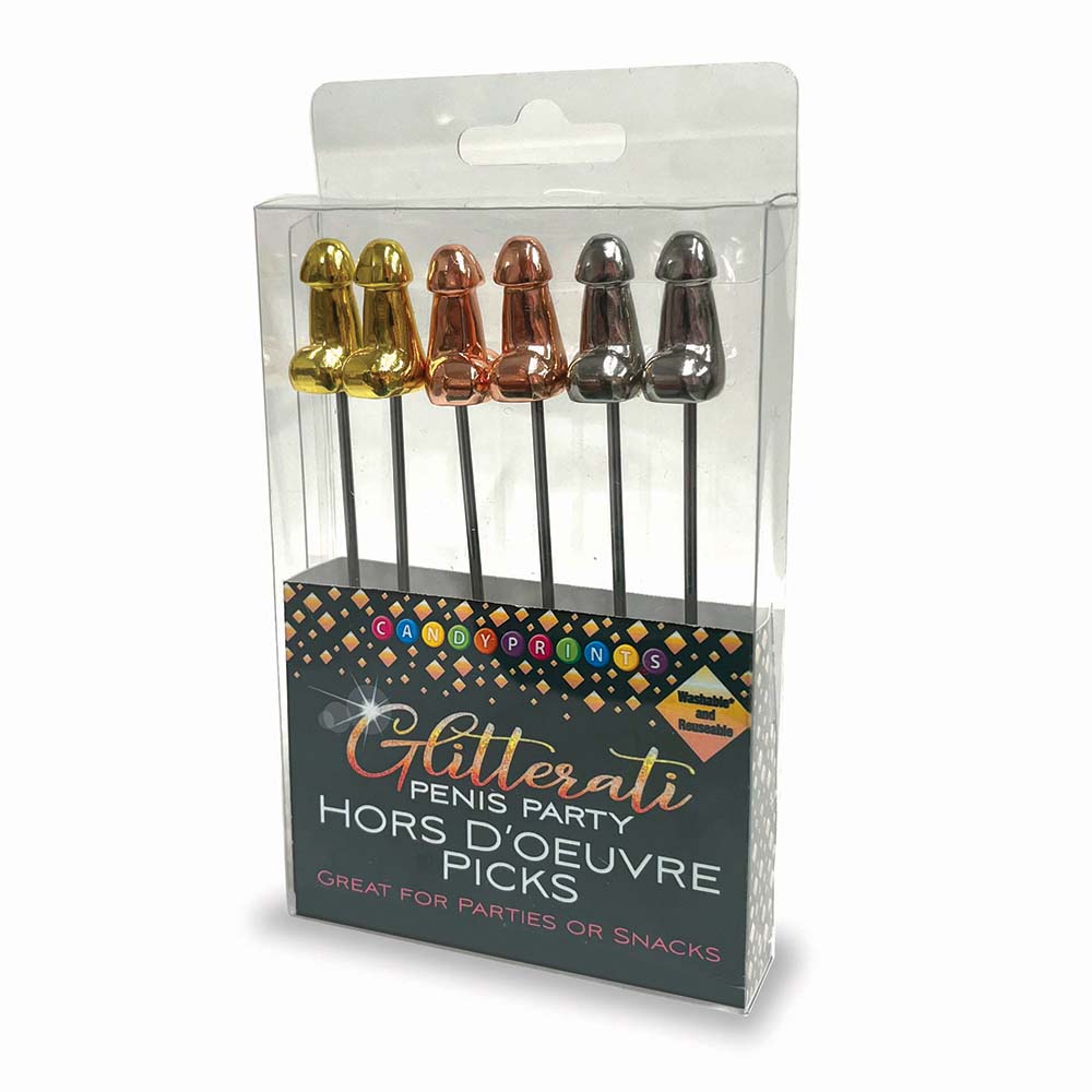 Glitterati Penis Hor D'Oeuvre Picks - Set of 6