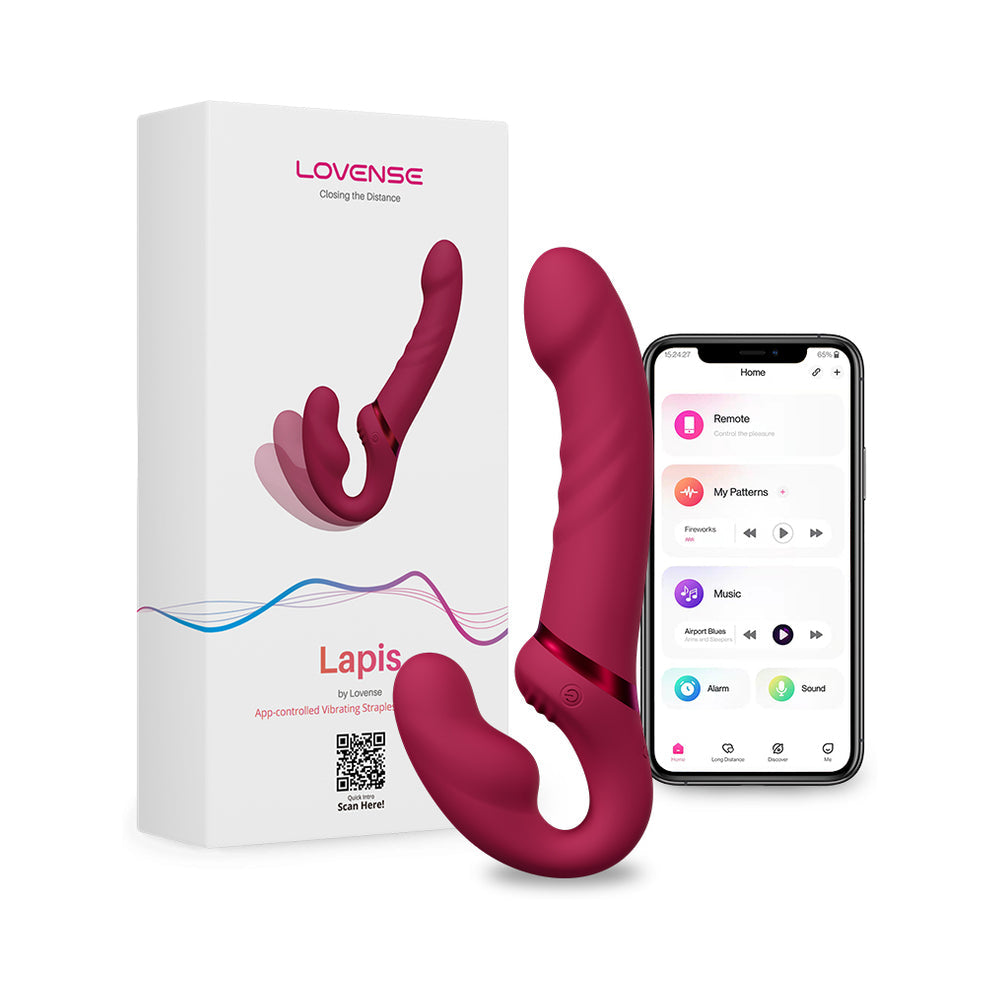 Lovense Lapis Vibrating Strapless Strap On - Pink