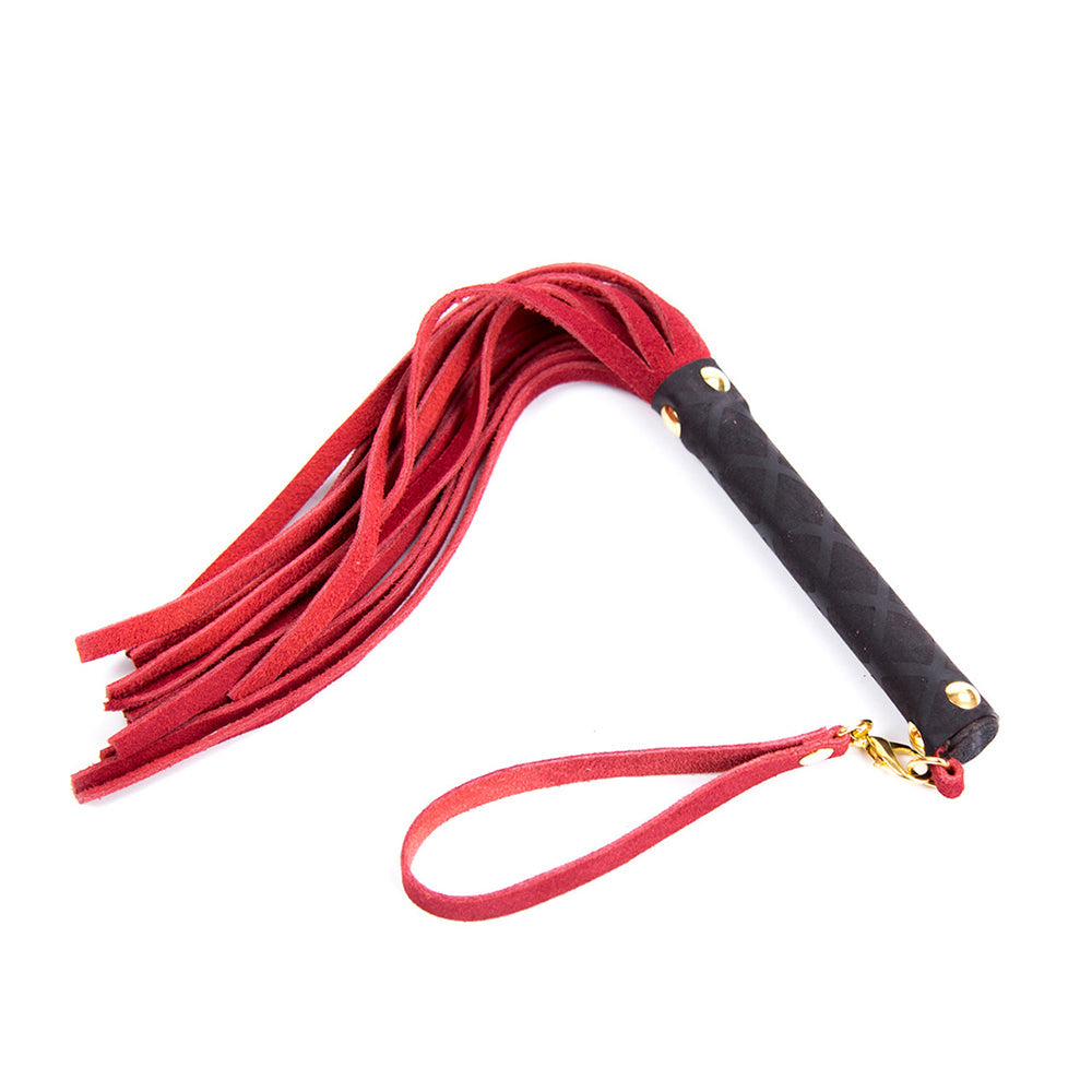 Plesur Mini Leather Flogger - Red