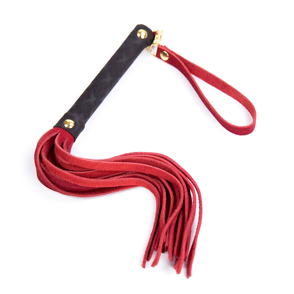 Plesur Mini Leather Flogger - Red
