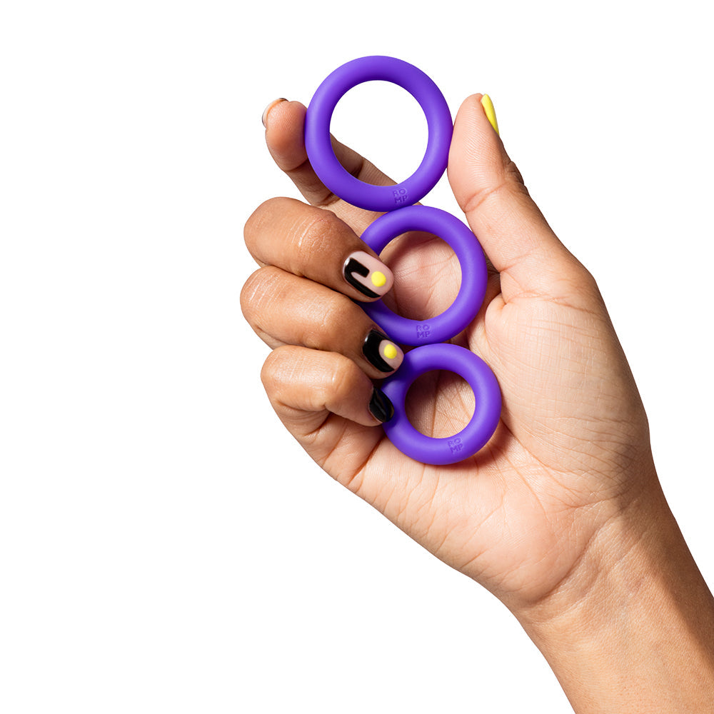 ROMP Remix Trio Penis Ring Set of 3 - Purple