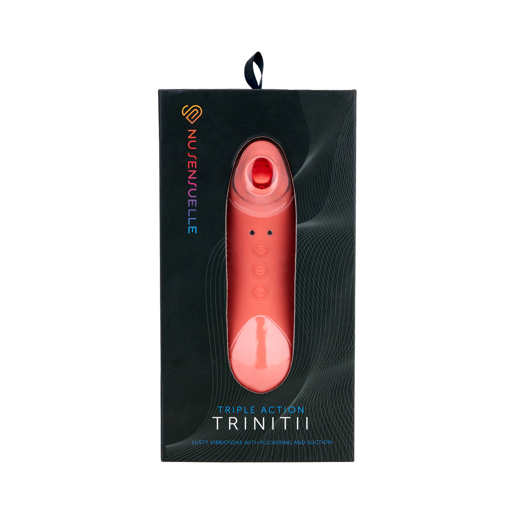 Nu Sensuelle Trinitii 3-in-1 Suction Tongue-Coral