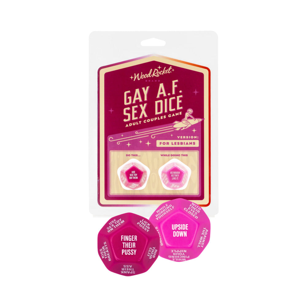 Wood Rocket Gay AF Lesbian Couples Sex Dice Game - Fuchsia