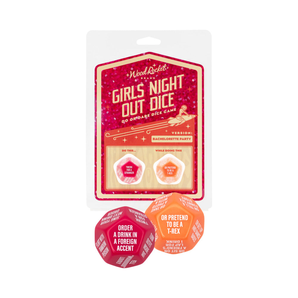 Wood Rocket Girls Night Out Do or Dare Dice Game - Red