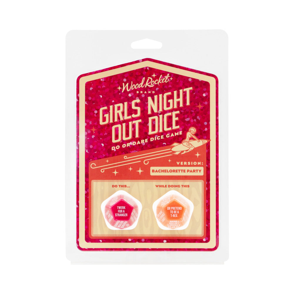 Wood Rocket Girls Night Out Do or Dare Dice Game - Red