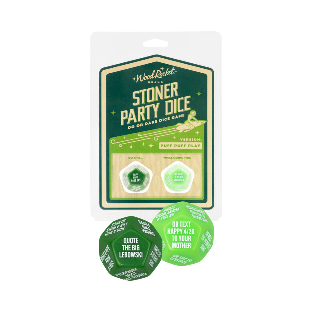Wood Rocket Stoner Party Dice Game - Green
