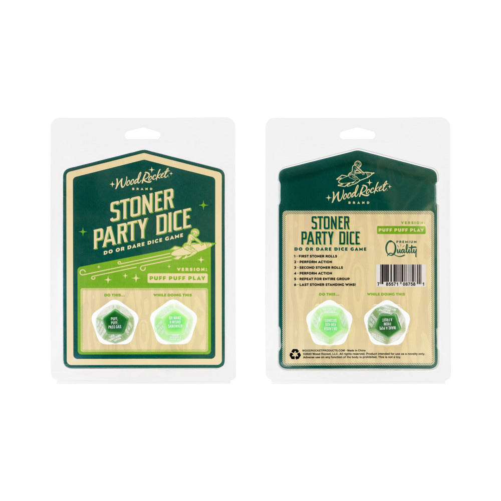 Wood Rocket Stoner Party Dice Game - Green