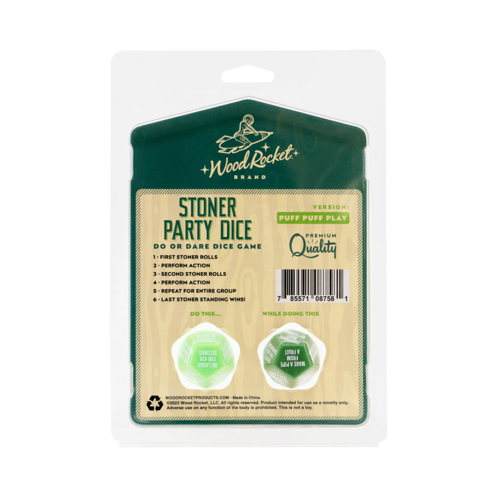 Wood Rocket Stoner Party Dice Game - Green