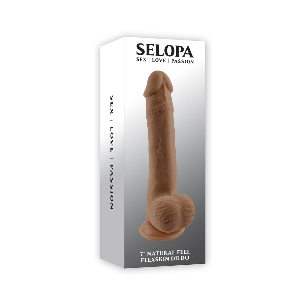 Selopa Natural Feel 7" Flexskin Dildo - Dark