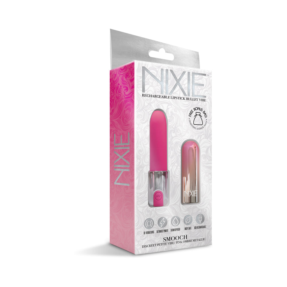 Nixie Smooch Rechargeable Lipstick Vibrator - Pink Ombre