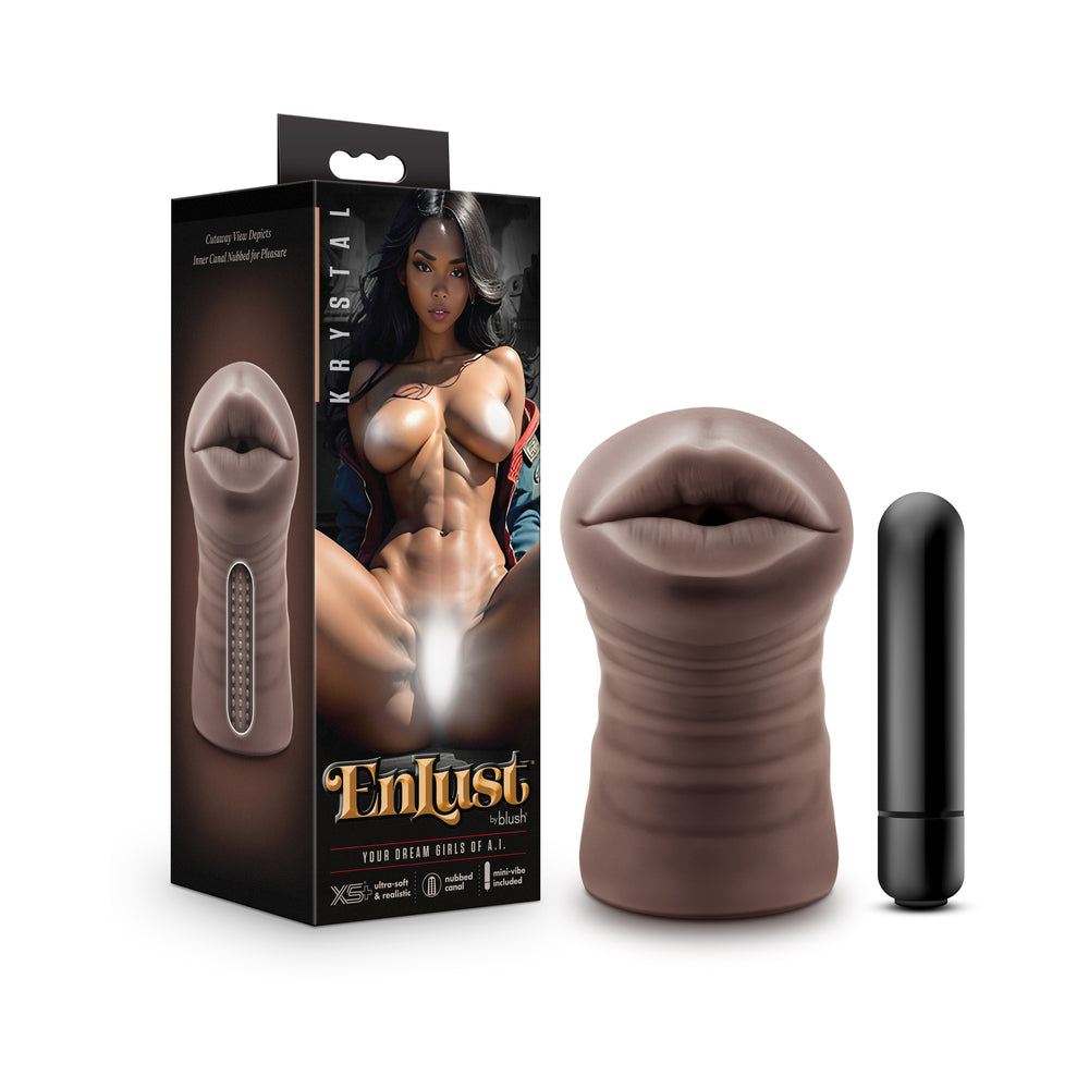 EnLust Vibrating Stroker Krystal-Brown