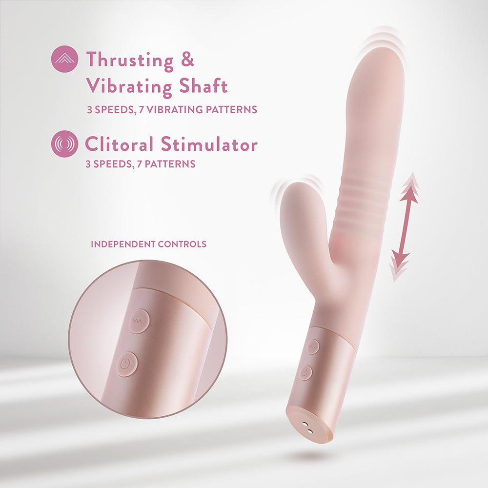 Blush Fraya Rabbit Rechargeable Vibrator - Pink