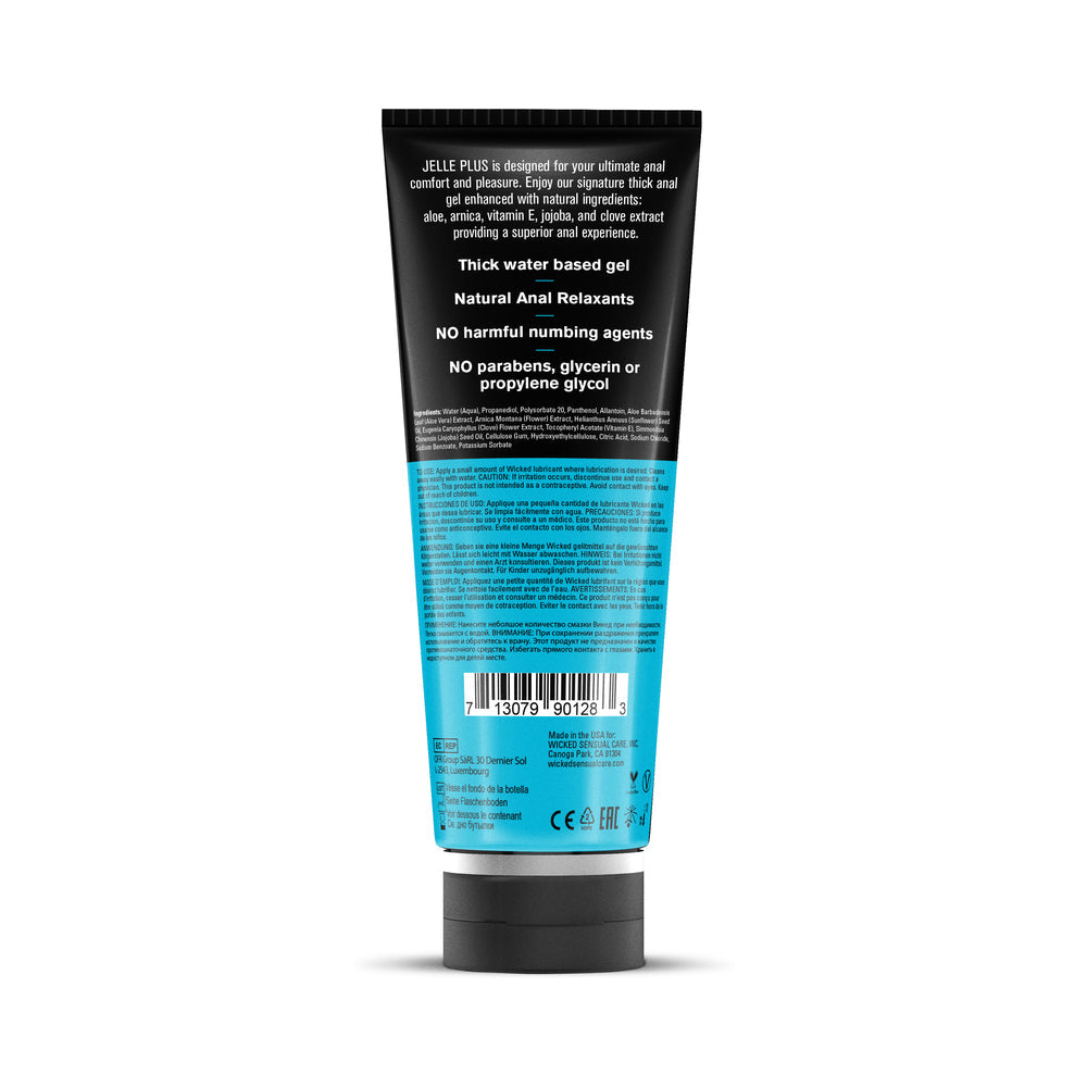 Wicked Sensual Care Aqua Jelle Plus Anal Lubricant with Relaxants 8oz