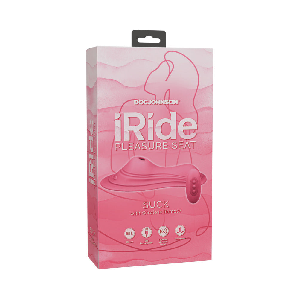 iRide Pleasure Seat Suck Stimulator Rechargeable w/Wireless Remote - Dusty Pink