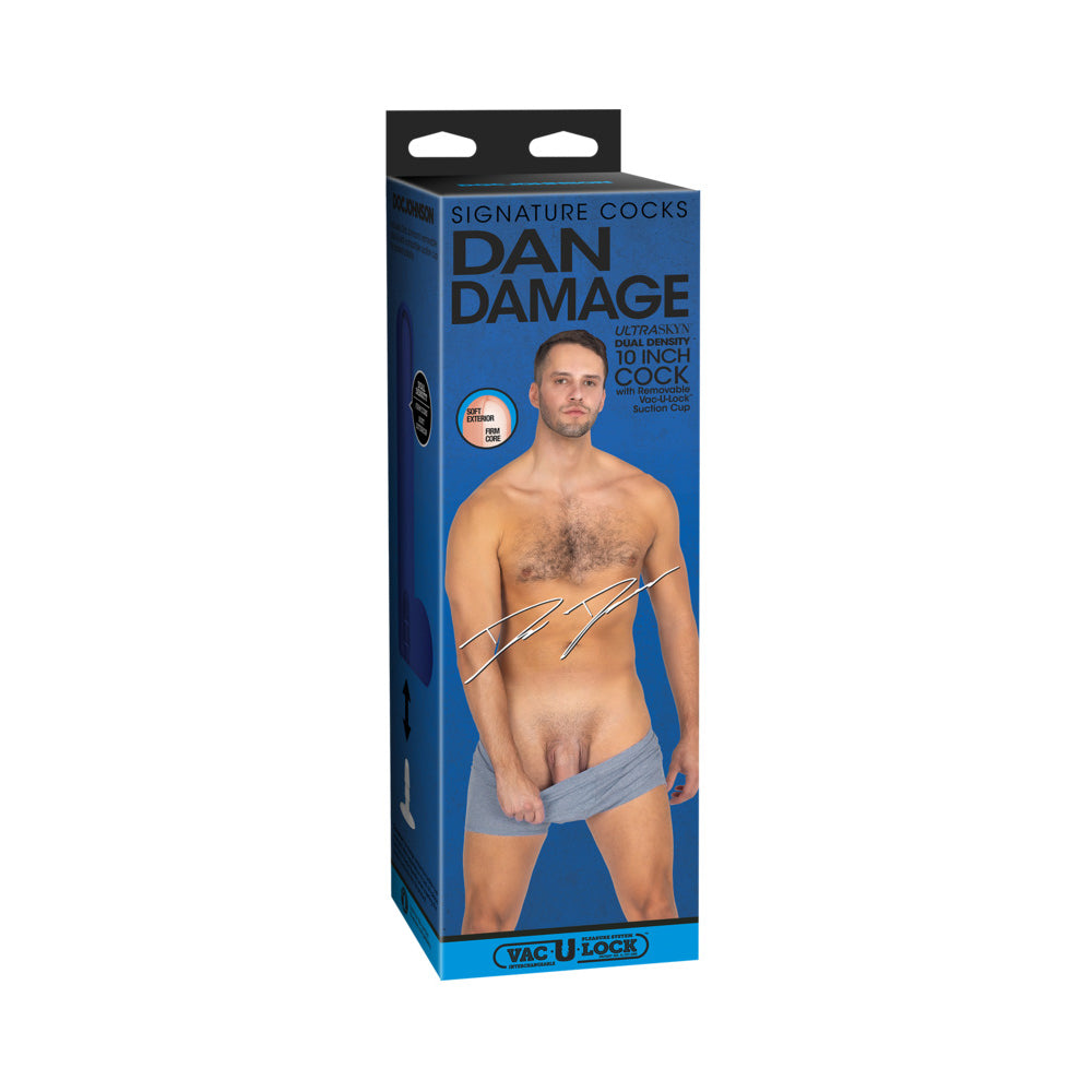 Signature Cocks ULTRASKYN 10" Cock w/Removable Vac-U-Lock Suction Cup - Dan Damage