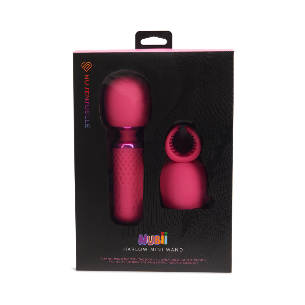 Nu Sensuelle Harlow Mini Wand w/Masturbator Attachment - Pink