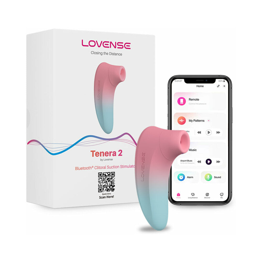 Lovense Tenera 2 Bluetooth Clitoral Suction Stimulator - Pink/Blue