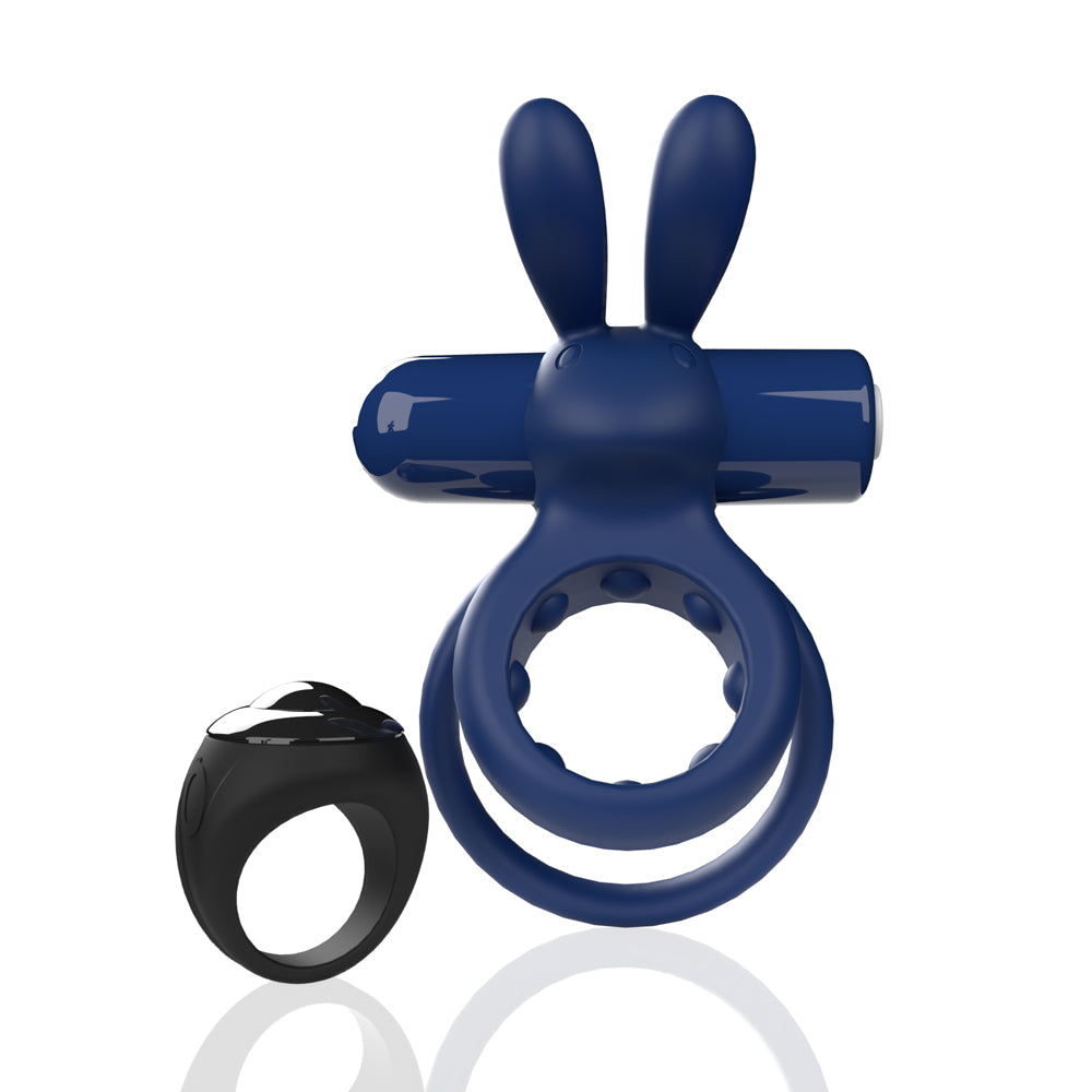 Screaming O Ohare Remote Controlled Vibrating Ring - Blue