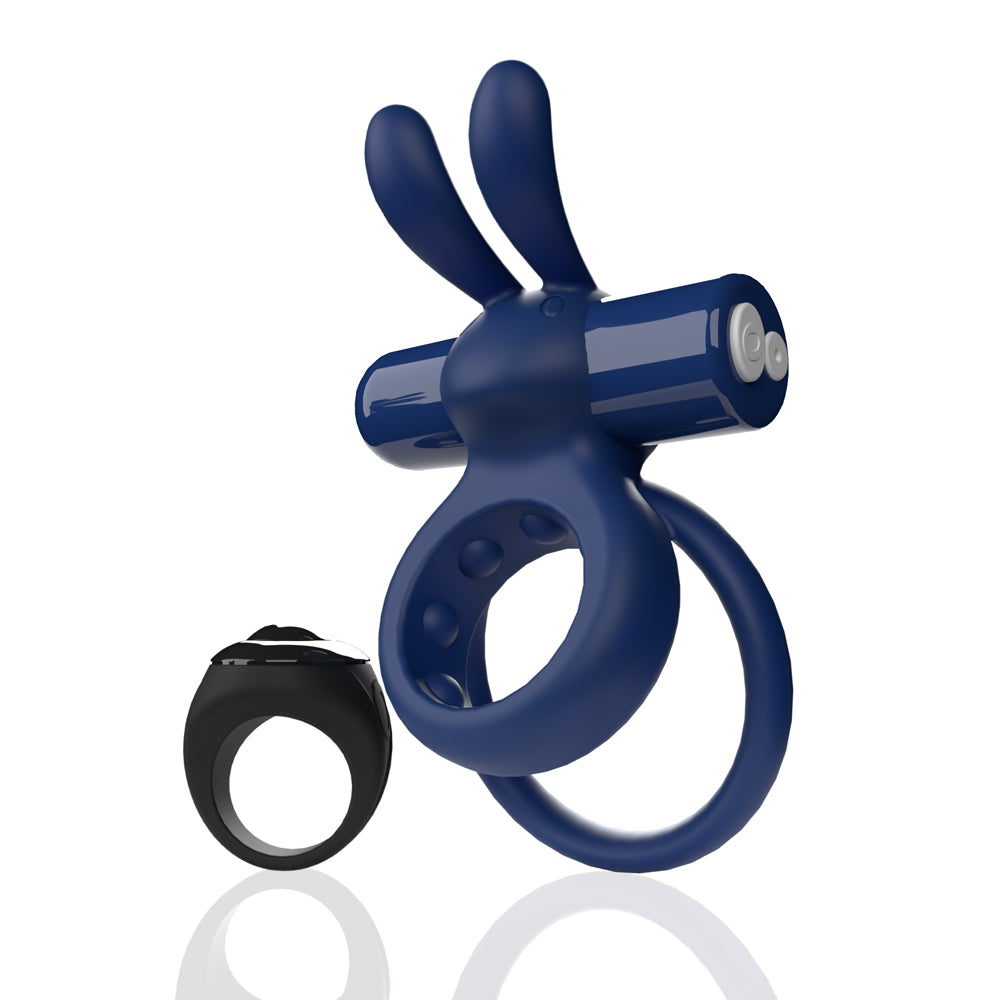 Screaming O Ohare Remote Controlled Vibrating Ring - Blue