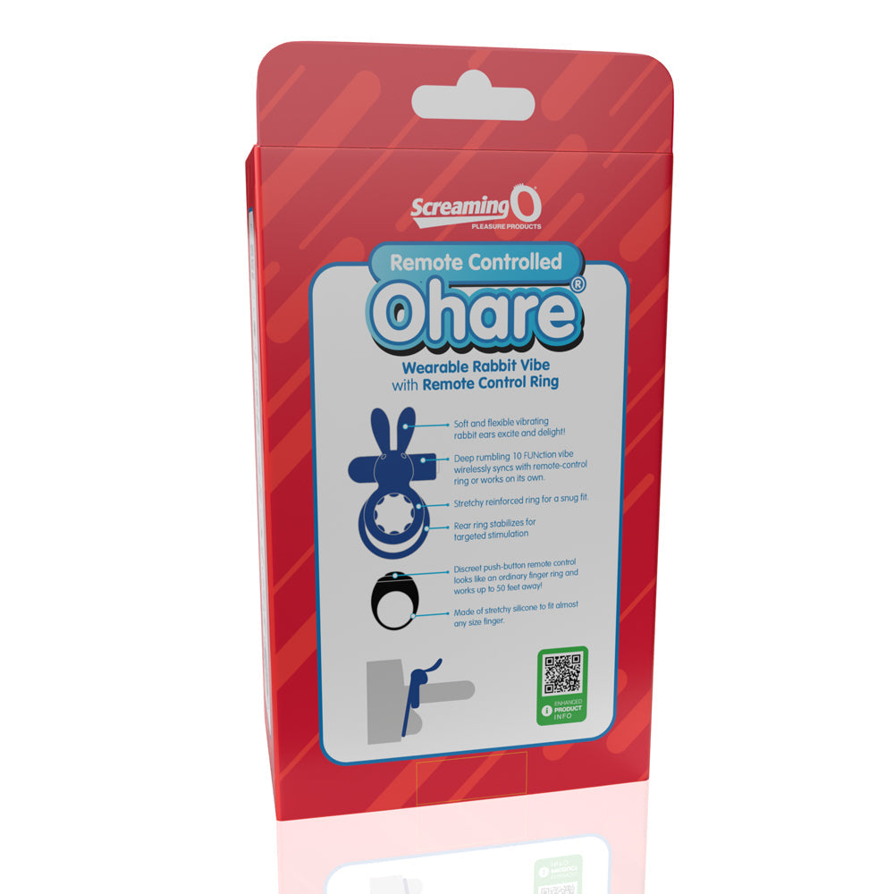 Screaming O Ohare Remote Controlled Vibrating Ring - Blue