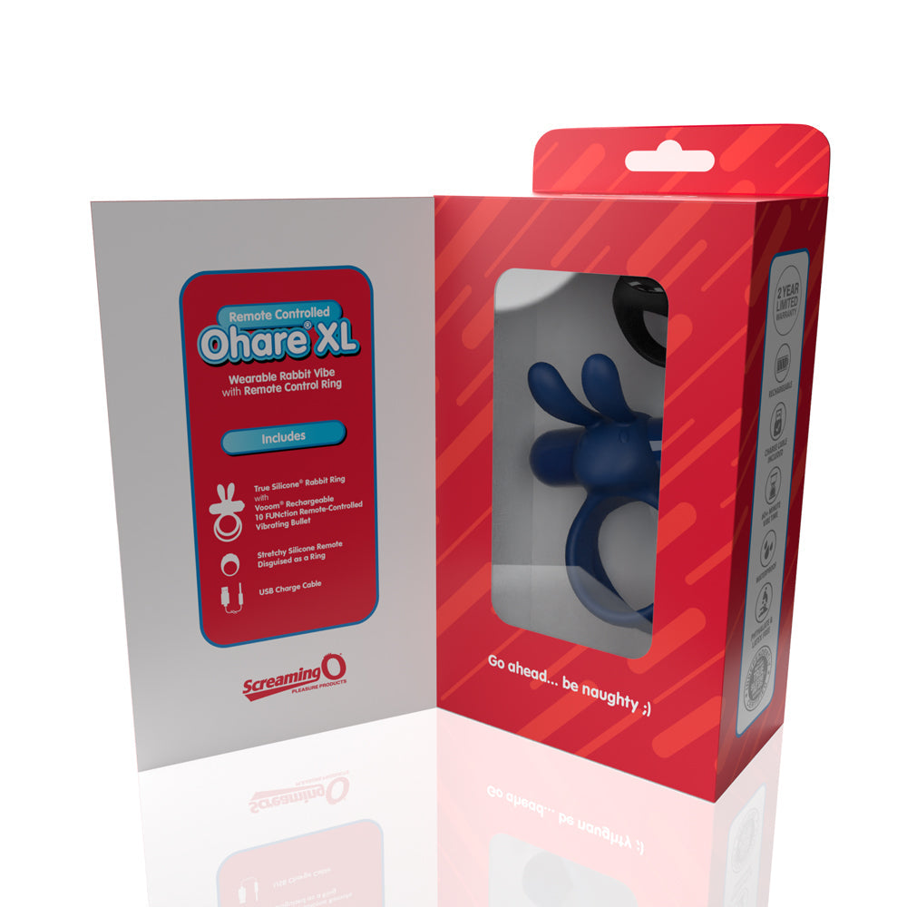Screaming O Ohare Remote Controlled Vibrating Ring - XL Blue