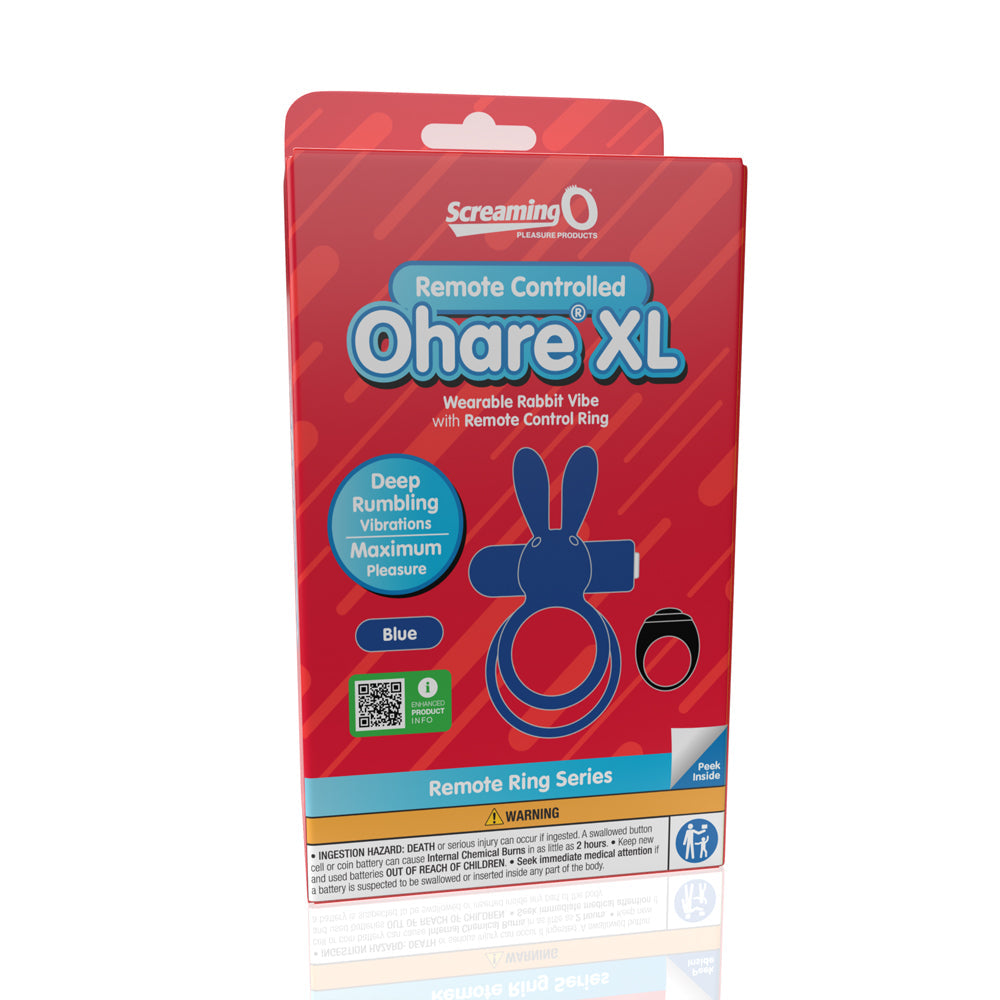Screaming O Ohare Remote Controlled Vibrating Ring - XL Blue
