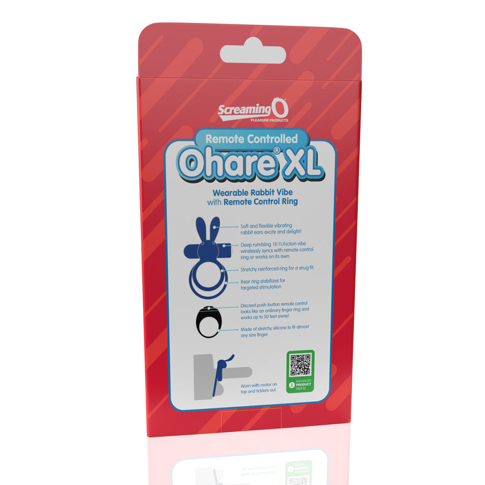 Screaming O Ohare Remote Controlled Vibrating Ring - XL Blue