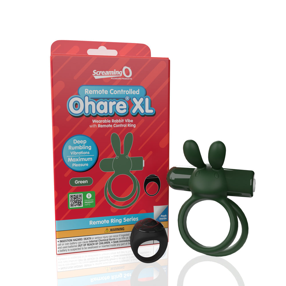 Screaming O Ohare Remote Controlled Vibrating Ring - XL Green