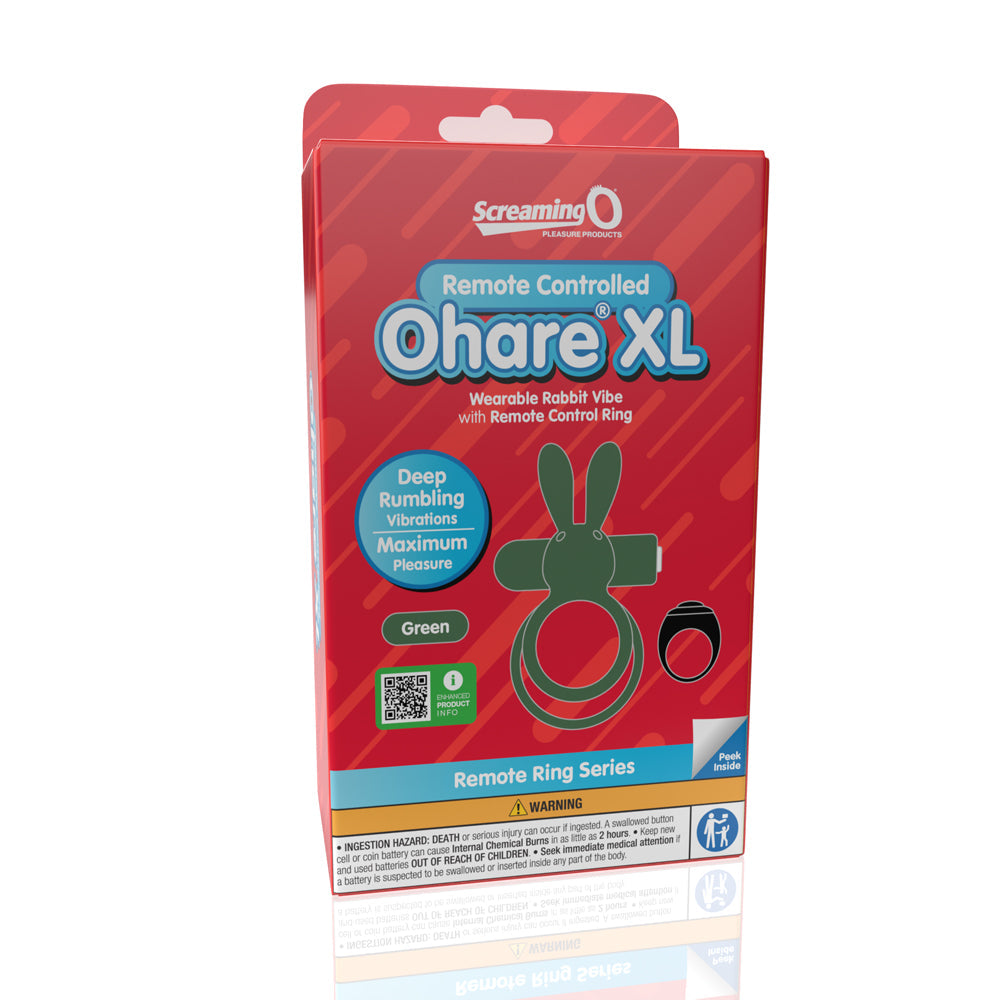 Screaming O Ohare Remote Controlled Vibrating Ring - XL Green