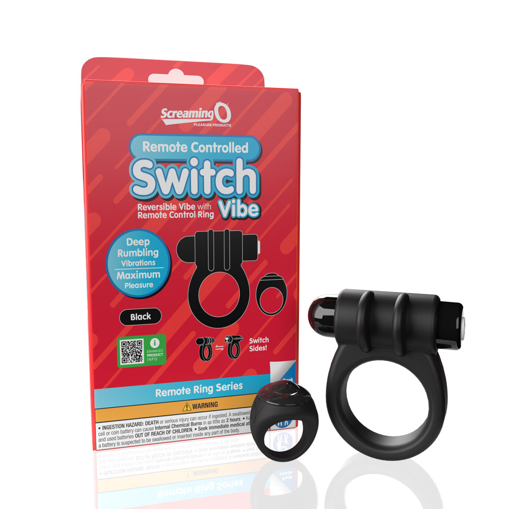 Screaming O Switch Remote Controlled Vibrating Ring - Black