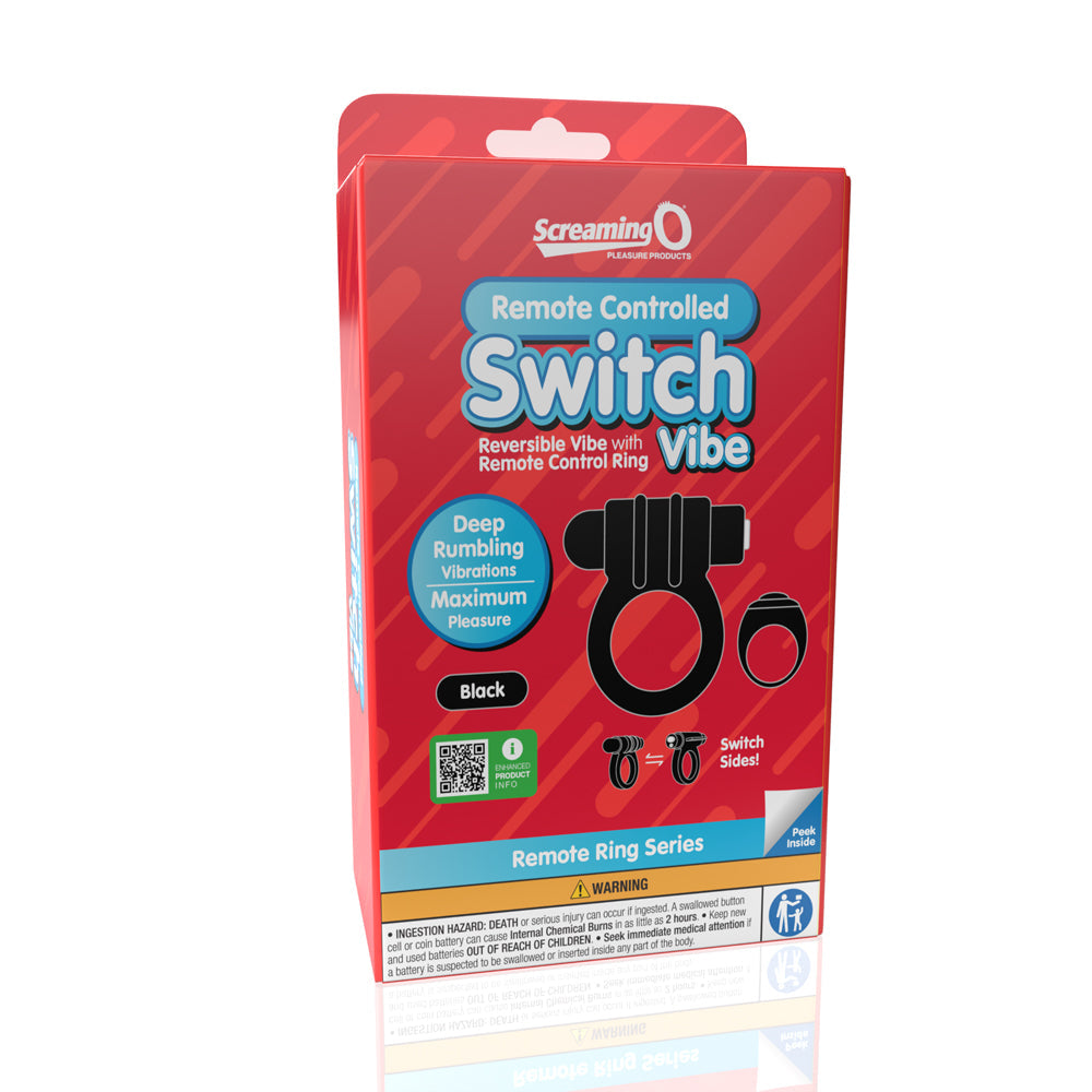 Screaming O Switch Remote Controlled Vibrating Ring - Black