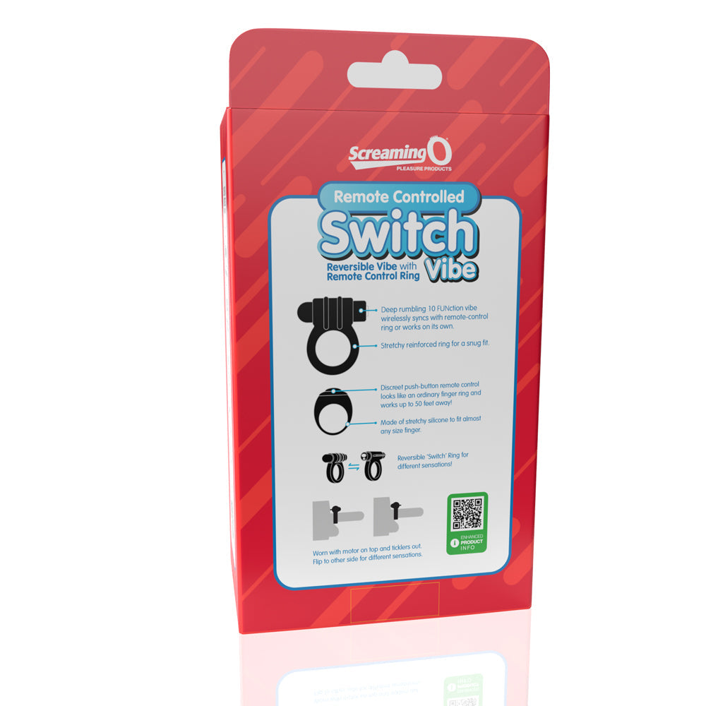 Screaming O Switch Remote Controlled Vibrating Ring - Black