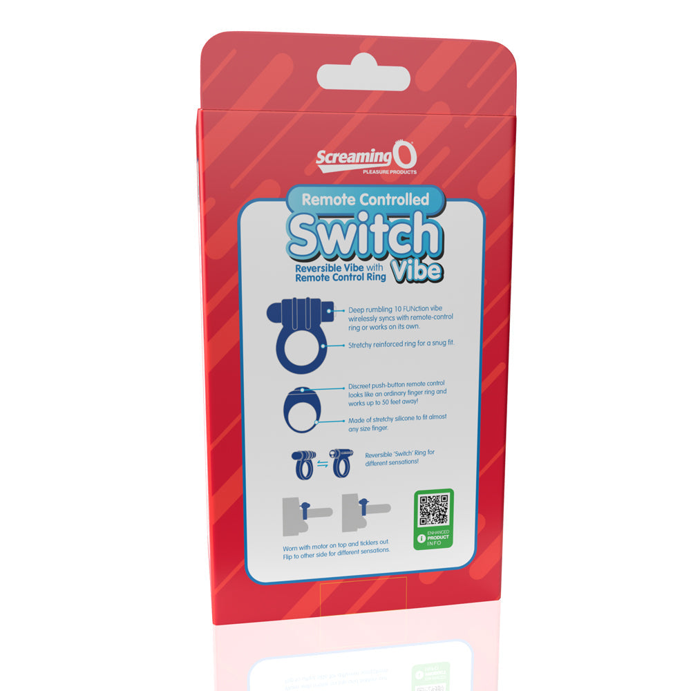 Screaming O Switch Remote Controlled Vibrating Ring - Blue