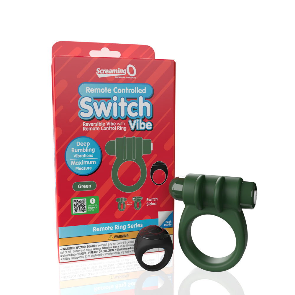 Screaming O Switch Remote Controlled Vibrating Ring - Green