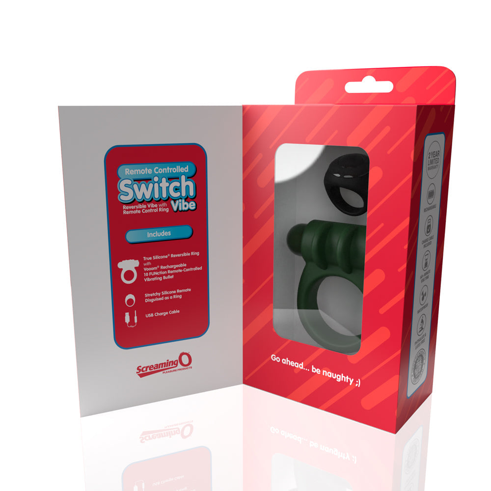 Screaming O Switch Remote Controlled Vibrating Ring - Green