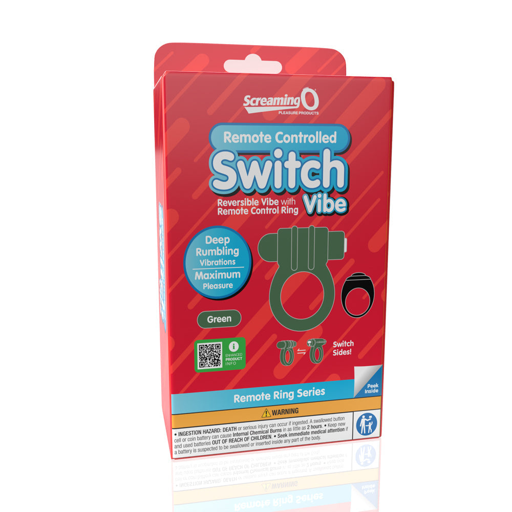 Screaming O Switch Remote Controlled Vibrating Ring - Green