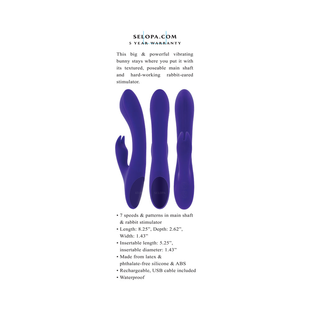 Selopa Poseable Bunny Rabbit Vibrator - Purple