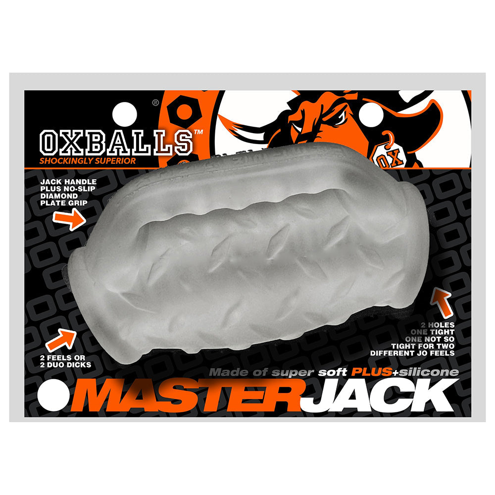 Oxballs MasterJack Double Penetration Stroker - Jo Clear Ice