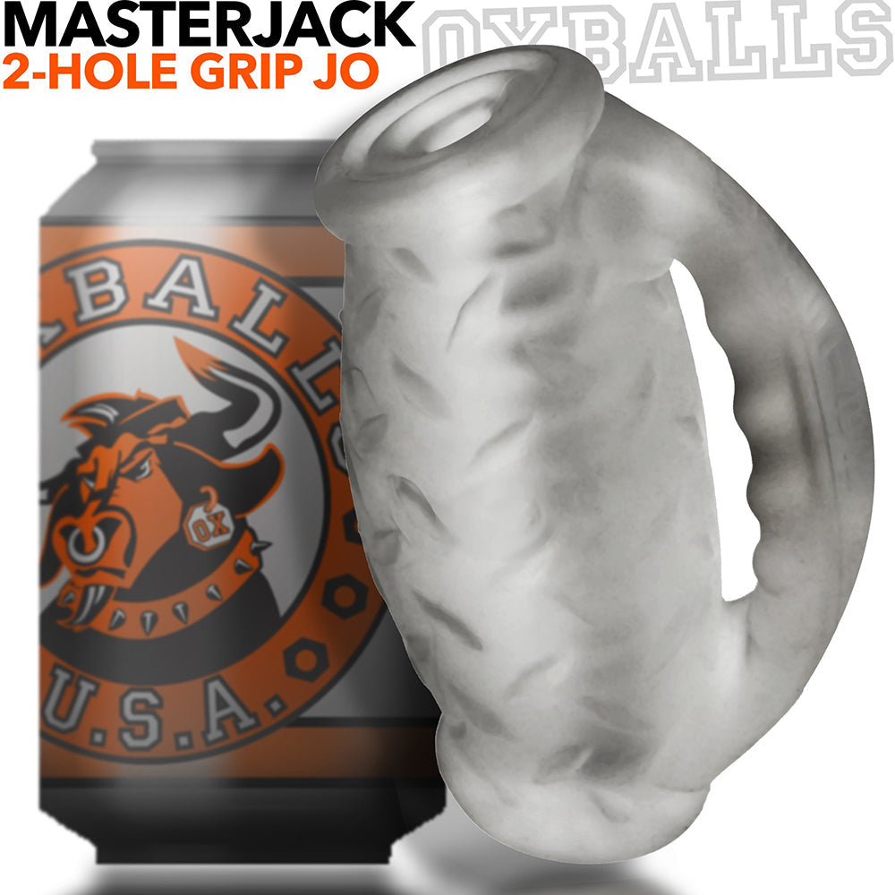 Oxballs MasterJack Double Penetration Stroker - Jo Clear Ice