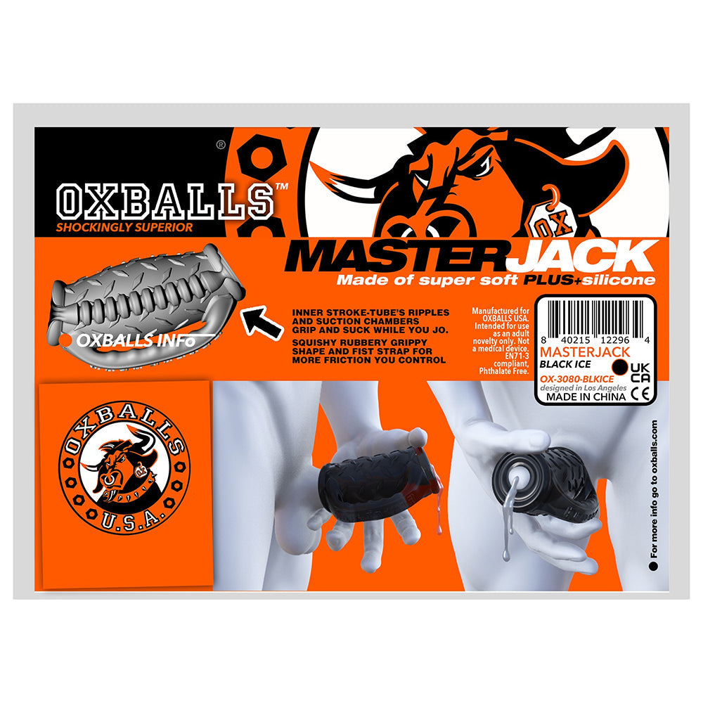 Oxballs MasterJack Double Penetration Stroker - Jo Clear Ice