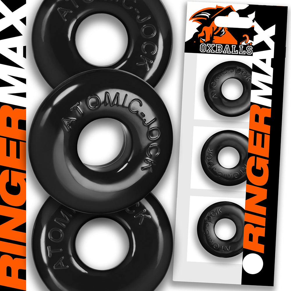 Oxballs Ringer Max 3 Pack Cockrings - Black