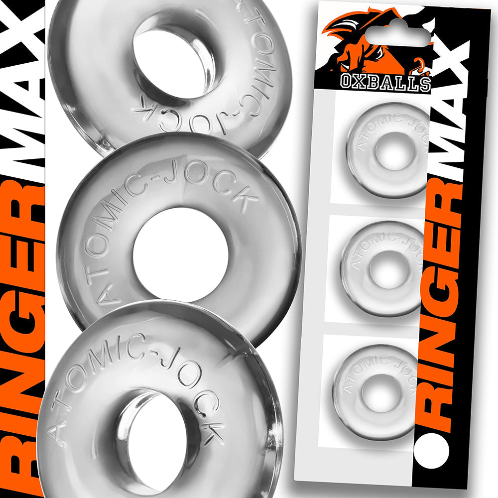 Oxballs Ringer Max 3 Pack Cockrings - Clear