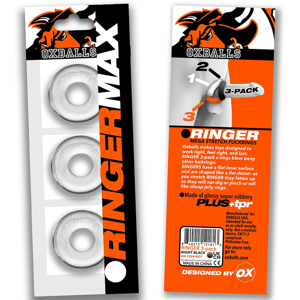 Oxballs Ringer Max 3 Pack Cockrings - Clear