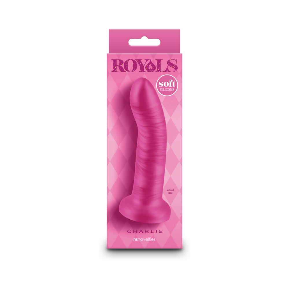Royals 5" Charlie Curved Dildo - Metallic Pink