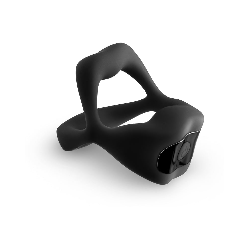 Techno Strobe App Controlled Vibrating Cock Ring - Black