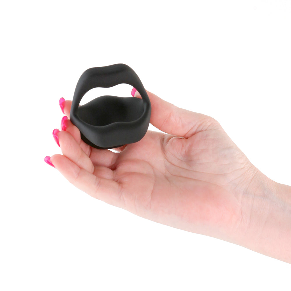 Techno Strobe App Controlled Vibrating Cock Ring - Black