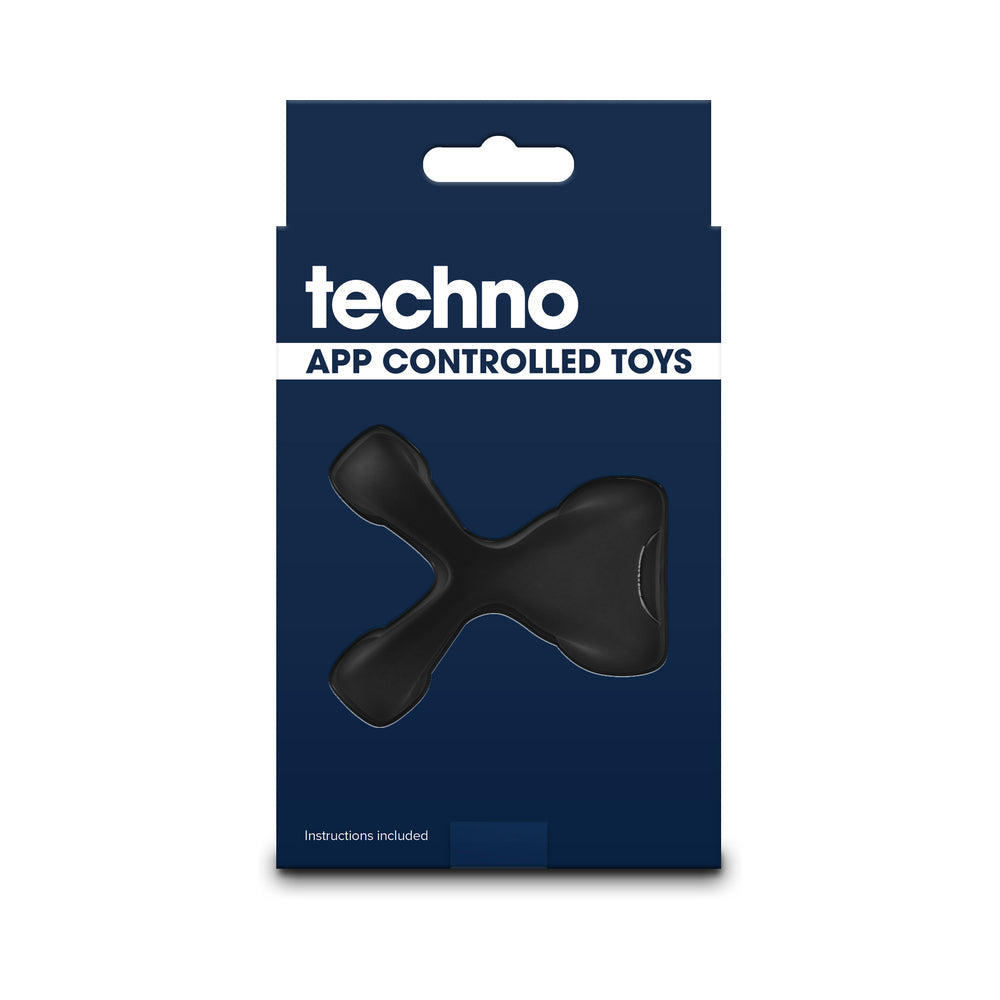 Techno Strobe App Controlled Vibrating Cock Ring - Black