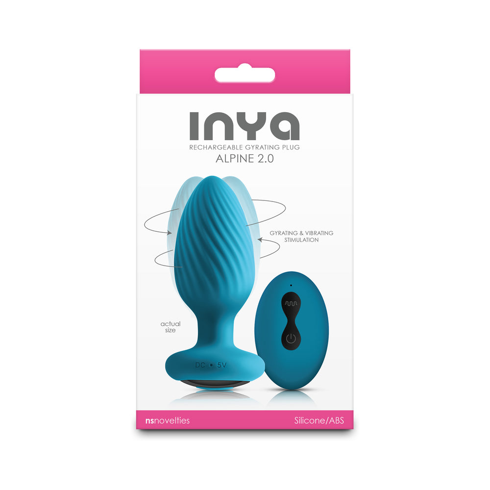 INYA Alpine 2.0 Gyrating & Vibrating Anal Plug w/Remote - Teal
