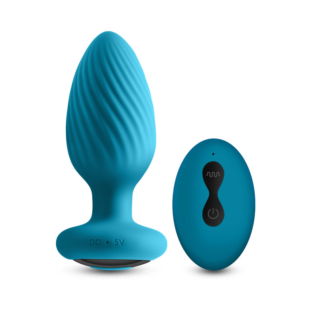 INYA Alpine 2.0 Gyrating & Vibrating Anal Plug w/Remote - Teal